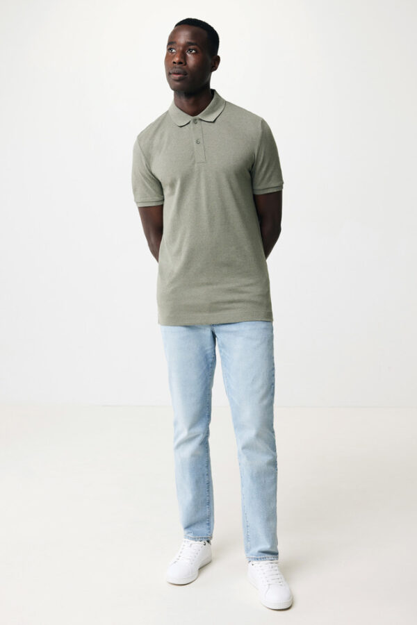 Iqoniq Yosemite recycled cotton pique polo - Heather Green