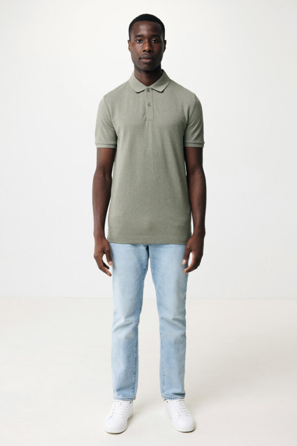 Iqoniq Yosemite recycled cotton pique polo - Heather Green