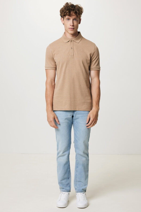 Iqoniq Yosemite recycled cotton pique polo - Heather Brown