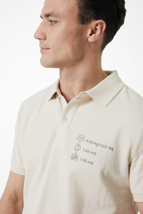 Iqoniq Yosemite recycled cotton pique polo - Natural Raw