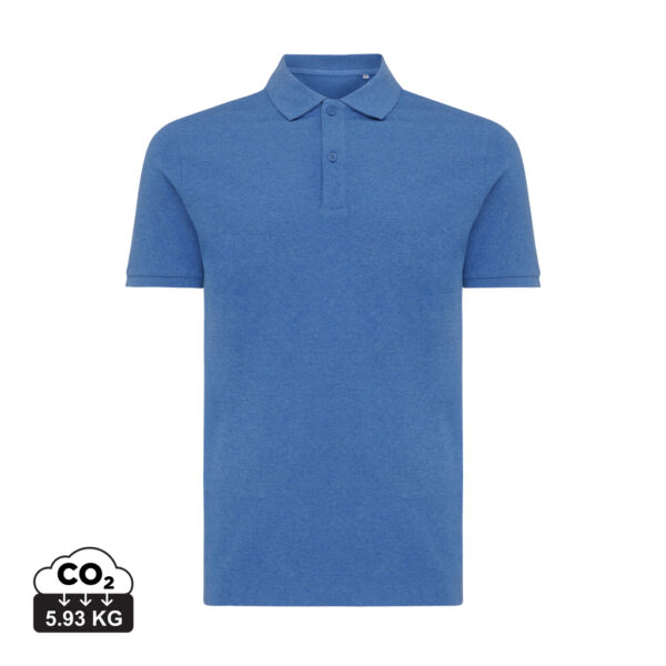 Iqoniq Yosemite recycled cotton pique polo - Heather Blue