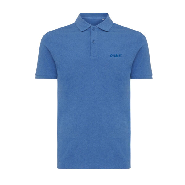 Iqoniq Yosemite recycled cotton pique polo - Heather Blue