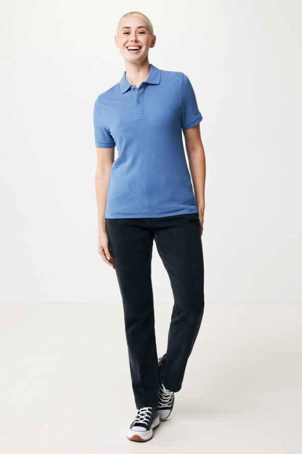 Iqoniq Yosemite recycled cotton pique polo - Heather Blue