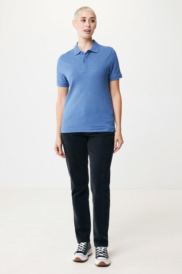 Iqoniq Yosemite recycled cotton pique polo - Heather Blue