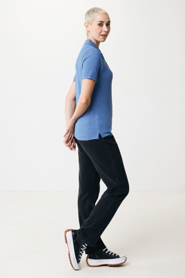 Iqoniq Yosemite recycled cotton pique polo - Heather Blue