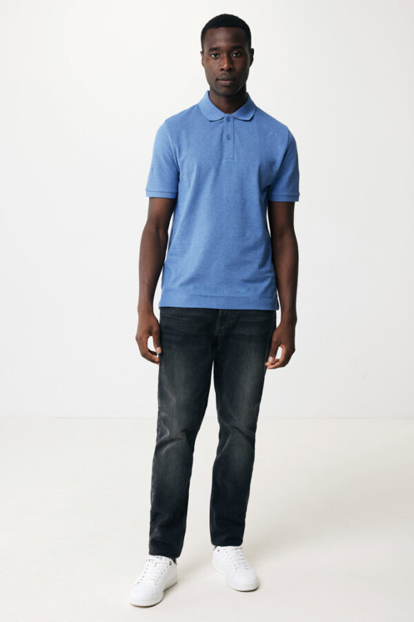 Iqoniq Yosemite recycled cotton pique polo - Heather Blue