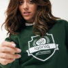 Iqoniq Zion recycled cotton crew neck - Forest Green