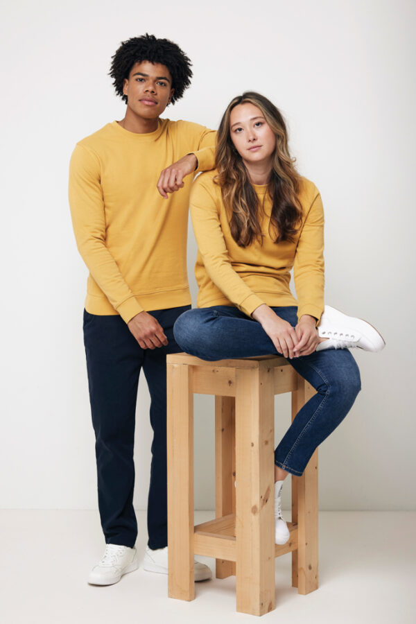 Iqoniq Zion recycled cotton crew neck - Ochre Yellow