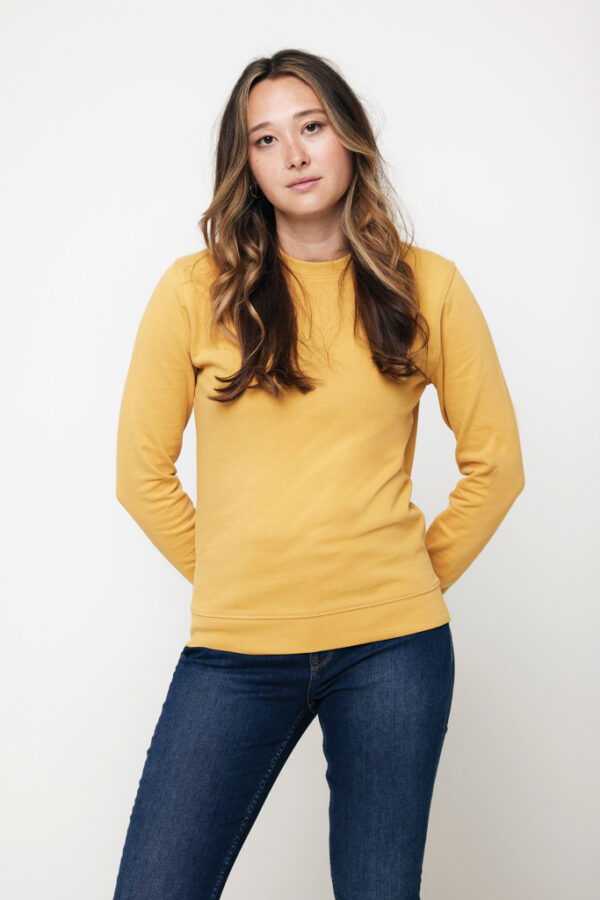 Iqoniq Zion recycled cotton crew neck - Ochre Yellow