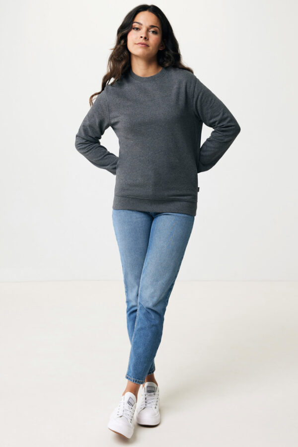 Iqoniq Denali recycled cotton crew neck undyed - Heather Anthracite