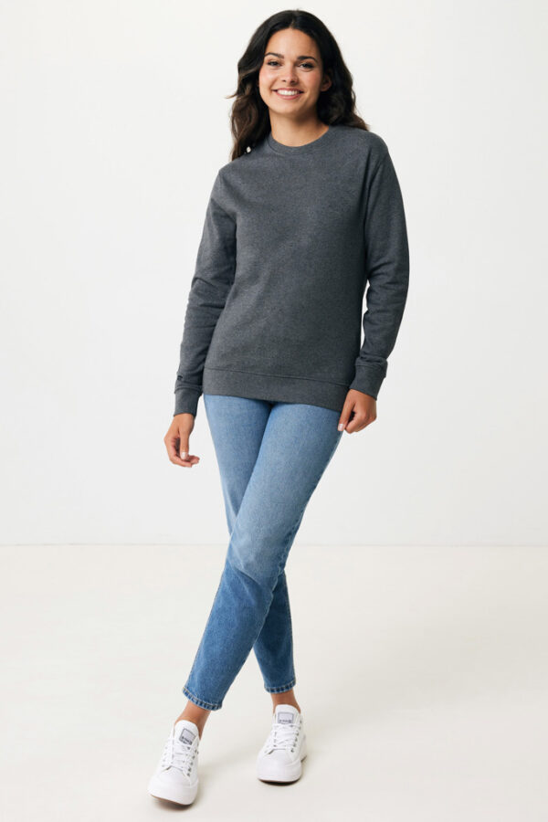 Iqoniq Denali recycled cotton crew neck undyed - Heather Anthracite