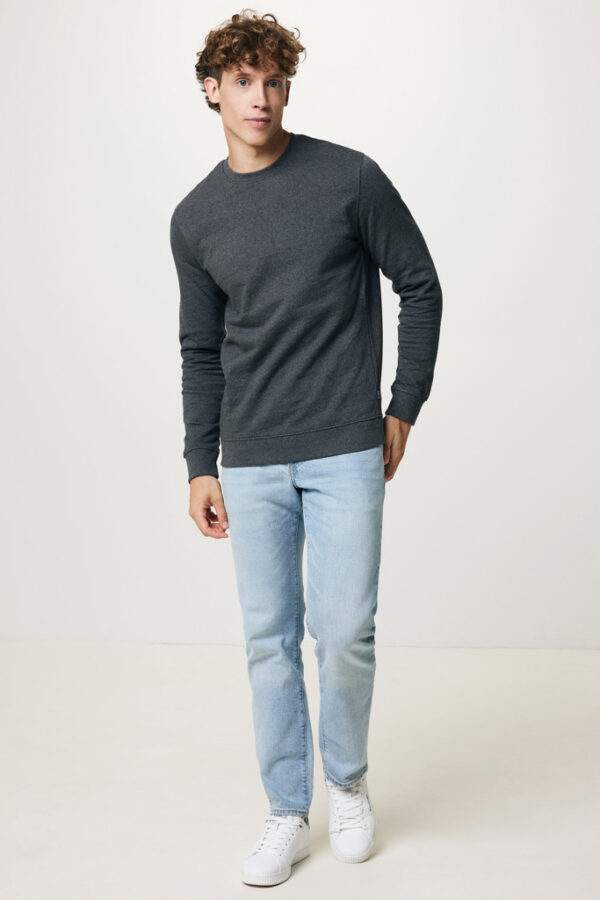 Iqoniq Denali recycled cotton crew neck undyed - Heather Anthracite