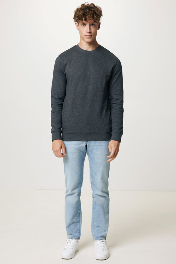 Iqoniq Denali recycled cotton crew neck undyed - Heather Anthracite