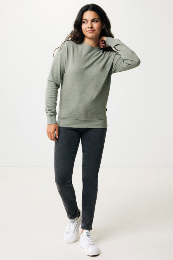 Iqoniq Denali recycled cotton crew neck undyed - Heather Green