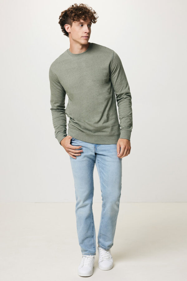 Iqoniq Denali recycled cotton crew neck undyed - Heather Green