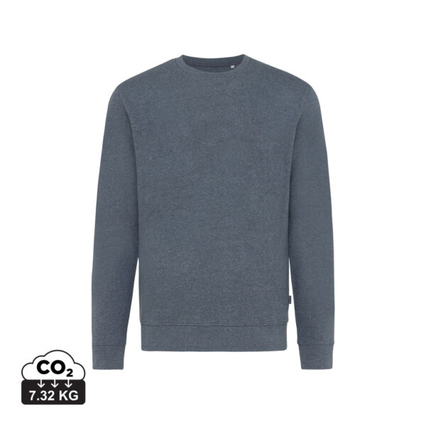 Iqoniq Denali recycled cotton crew neck undyed - Heather Navy