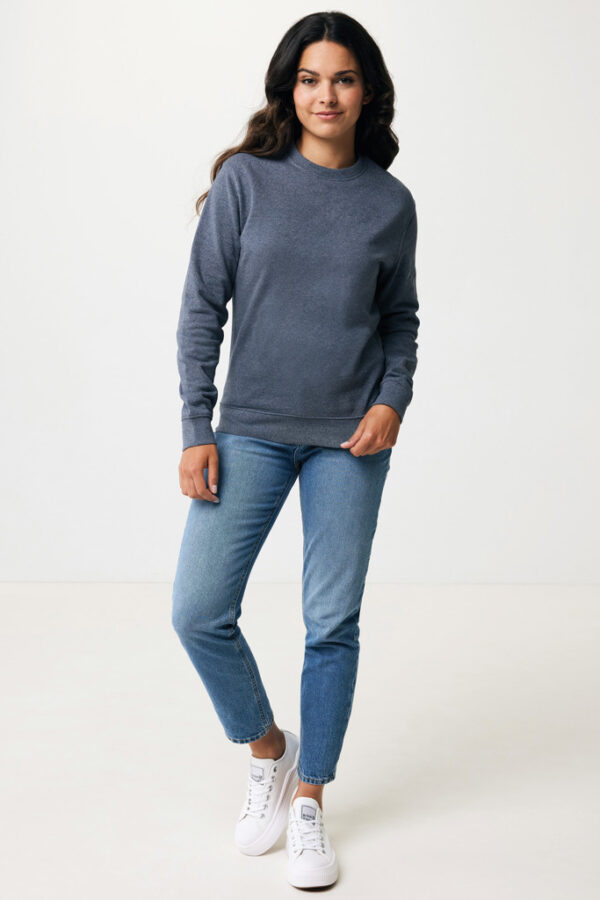 Iqoniq Denali recycled cotton crew neck undyed - Heather Navy