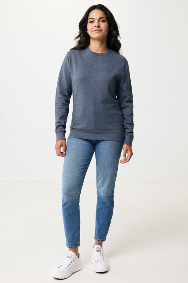 Iqoniq Denali recycled cotton crew neck undyed - Heather Navy