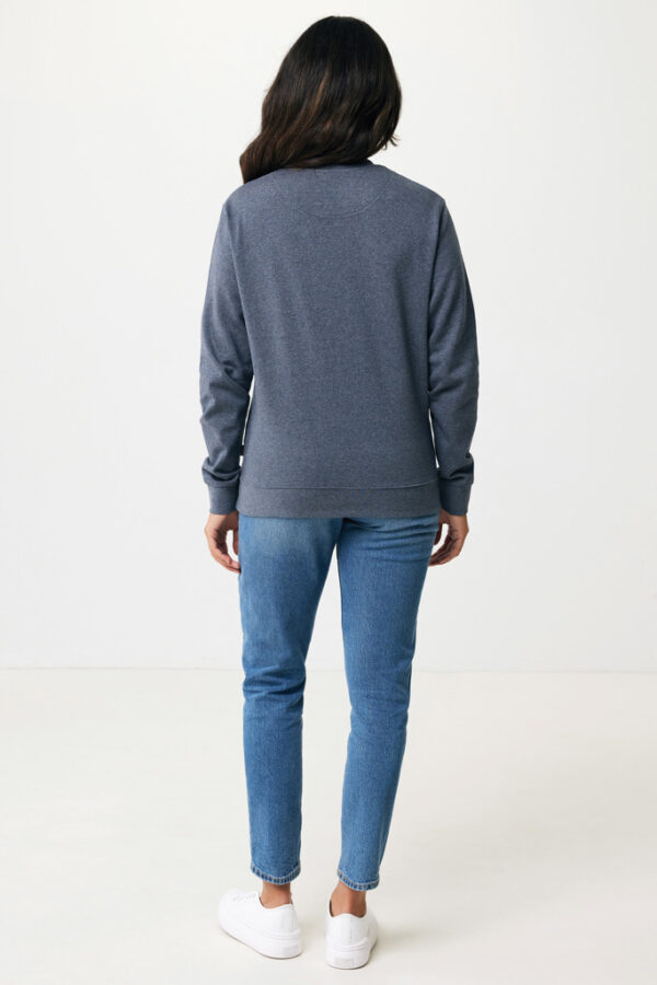 Iqoniq Denali recycled cotton crew neck undyed - Heather Navy