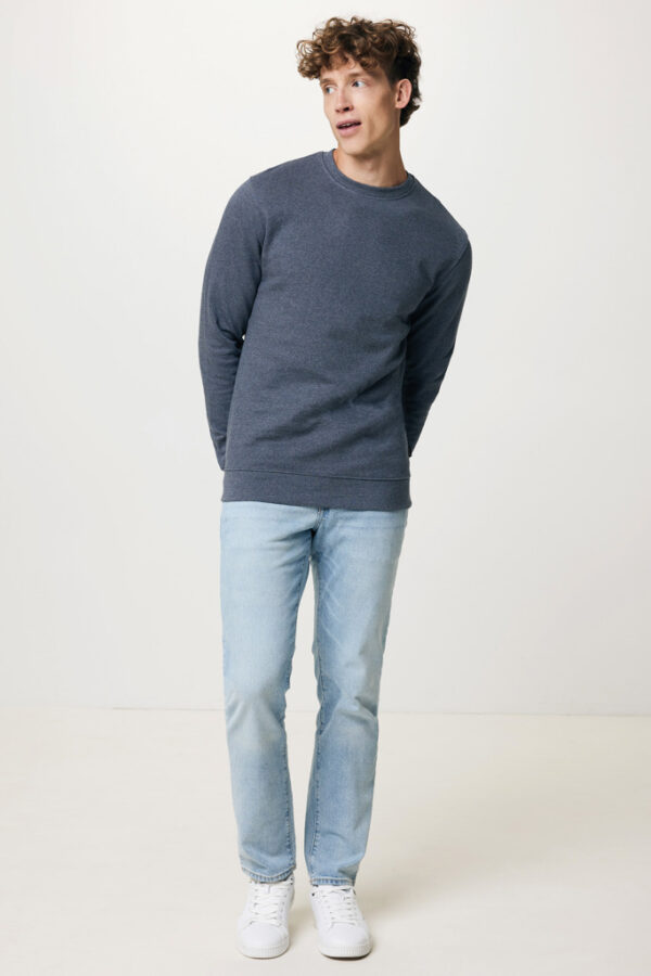 Iqoniq Denali recycled cotton crew neck undyed - Heather Navy