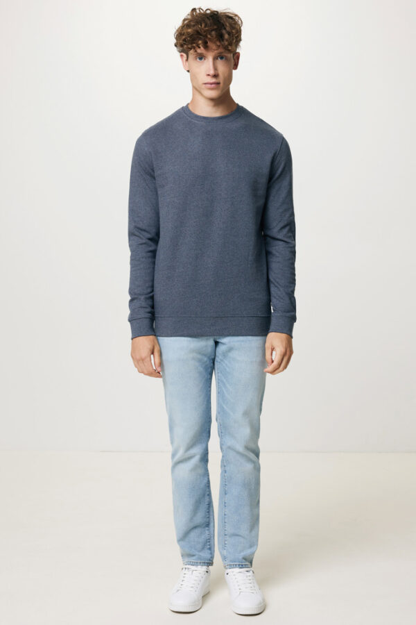 Iqoniq Denali recycled cotton crew neck undyed - Heather Navy