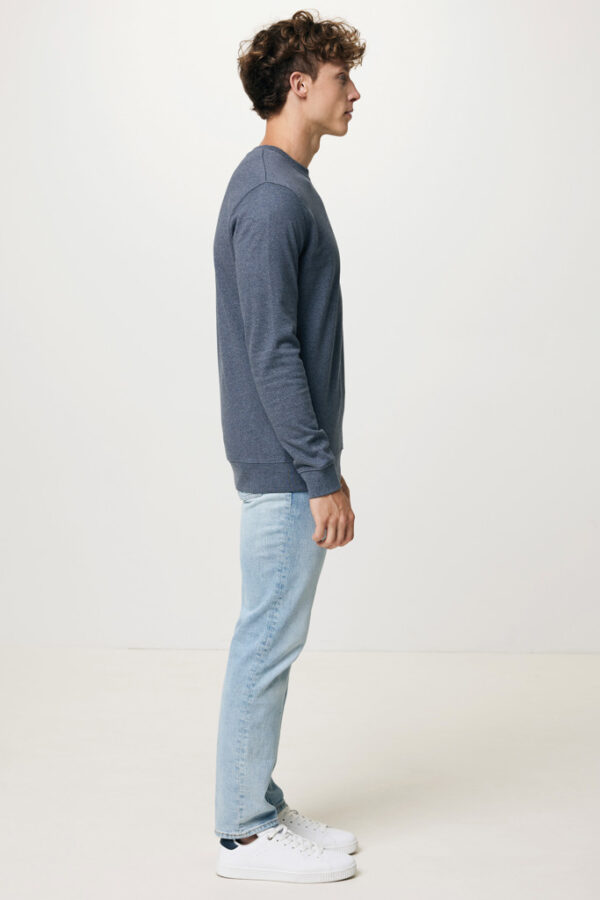 Iqoniq Denali recycled cotton crew neck undyed - Heather Navy