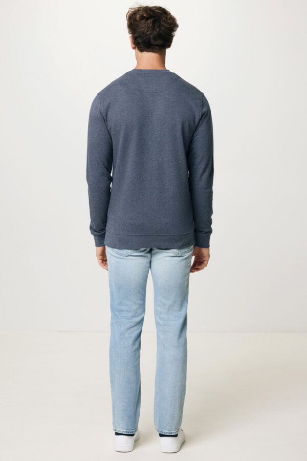 Iqoniq Denali recycled cotton crew neck undyed - Heather Navy