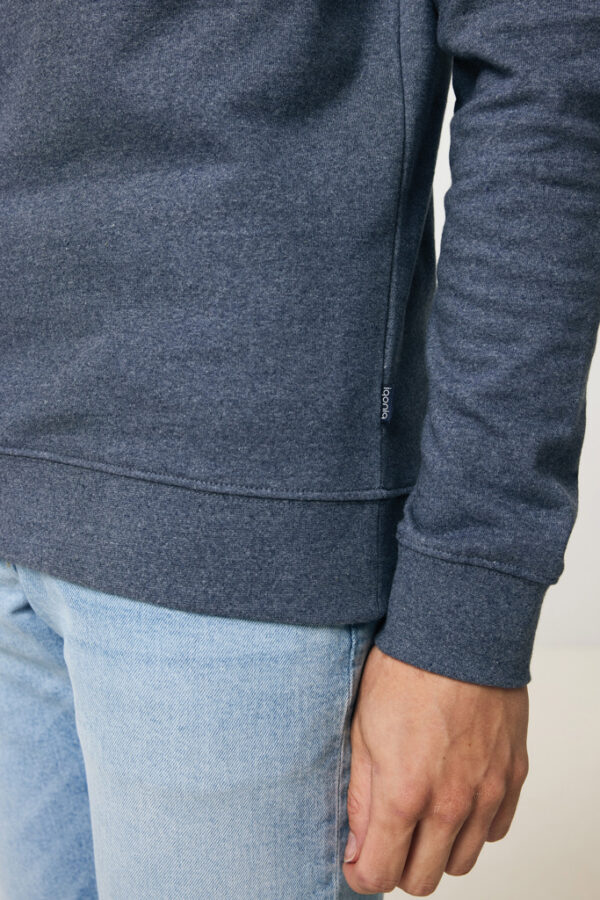 Iqoniq Denali recycled cotton crew neck undyed - Heather Navy