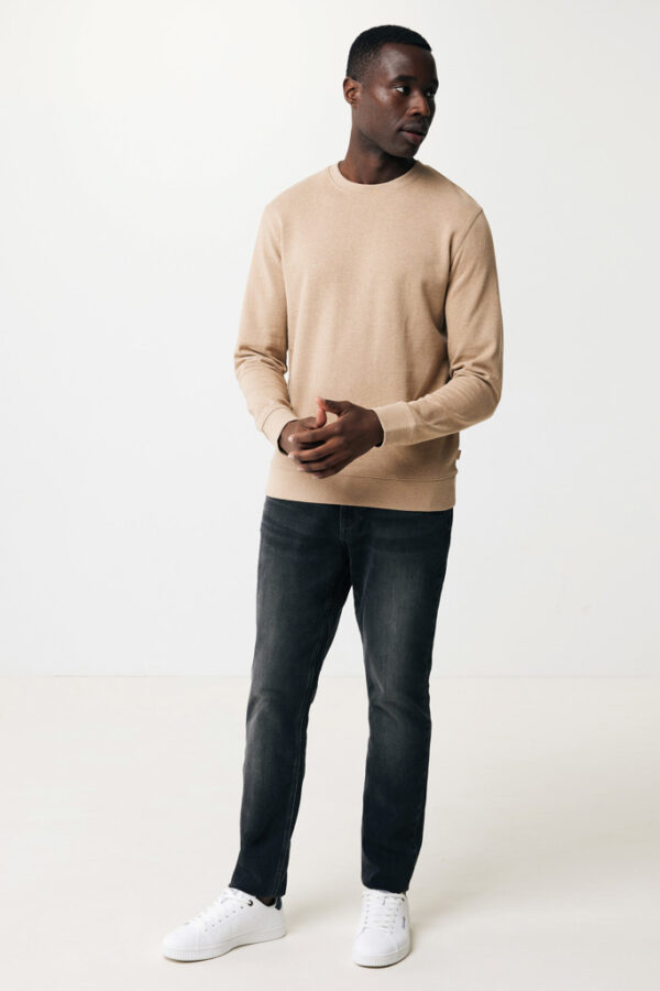 Iqoniq Denali recycled cotton crew neck undyed - Heather Brown