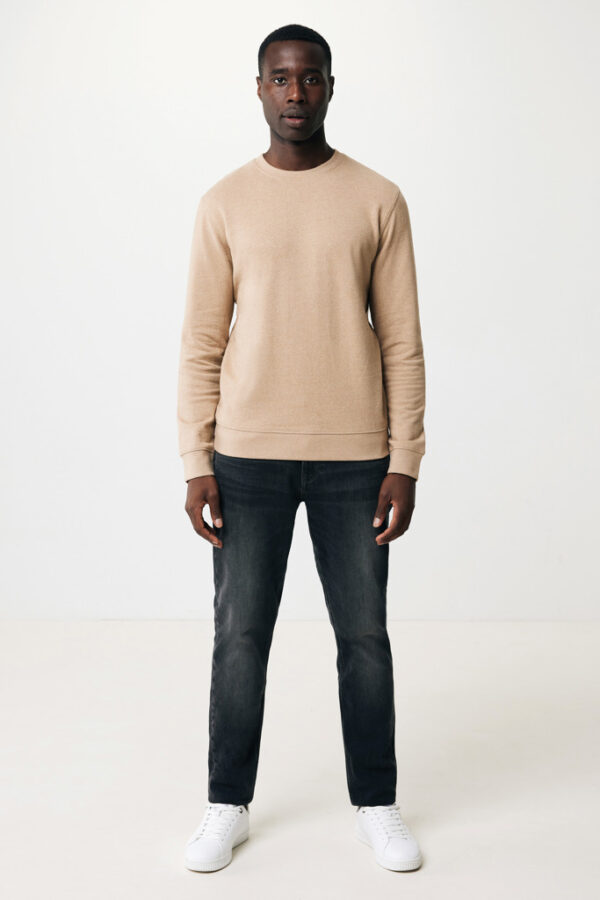 Iqoniq Denali recycled cotton crew neck undyed - Heather Brown