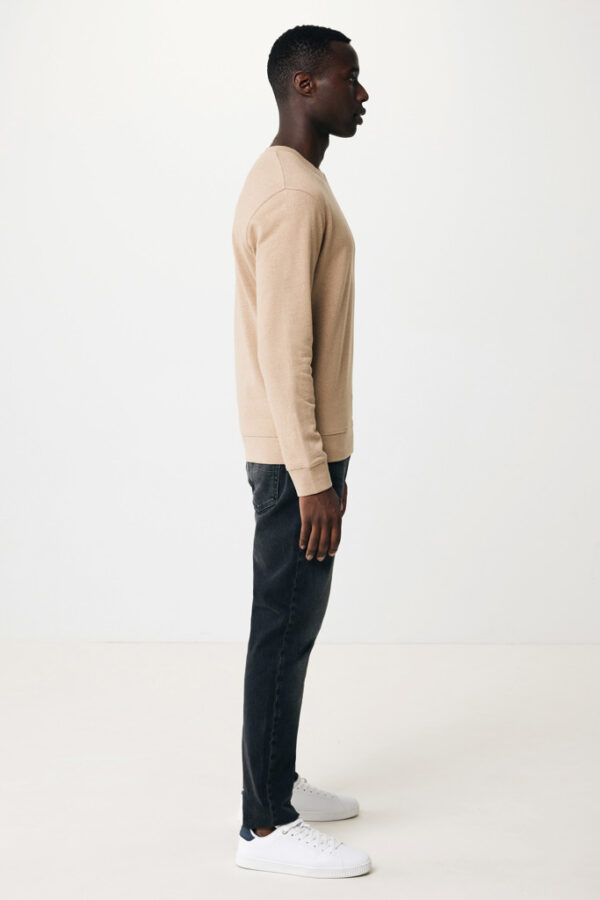 Iqoniq Denali recycled cotton crew neck undyed - Heather Brown