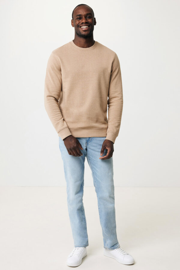 Iqoniq Denali recycled cotton crew neck undyed - Heather Brown