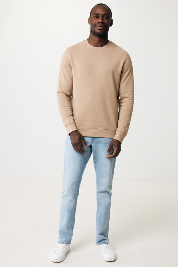 Iqoniq Denali recycled cotton crew neck undyed - Heather Brown