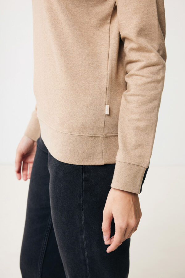 Iqoniq Denali recycled cotton crew neck undyed - Heather Brown