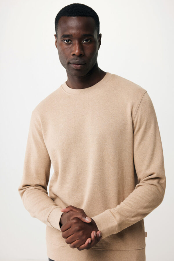 Iqoniq Denali recycled cotton crew neck undyed - Heather Brown