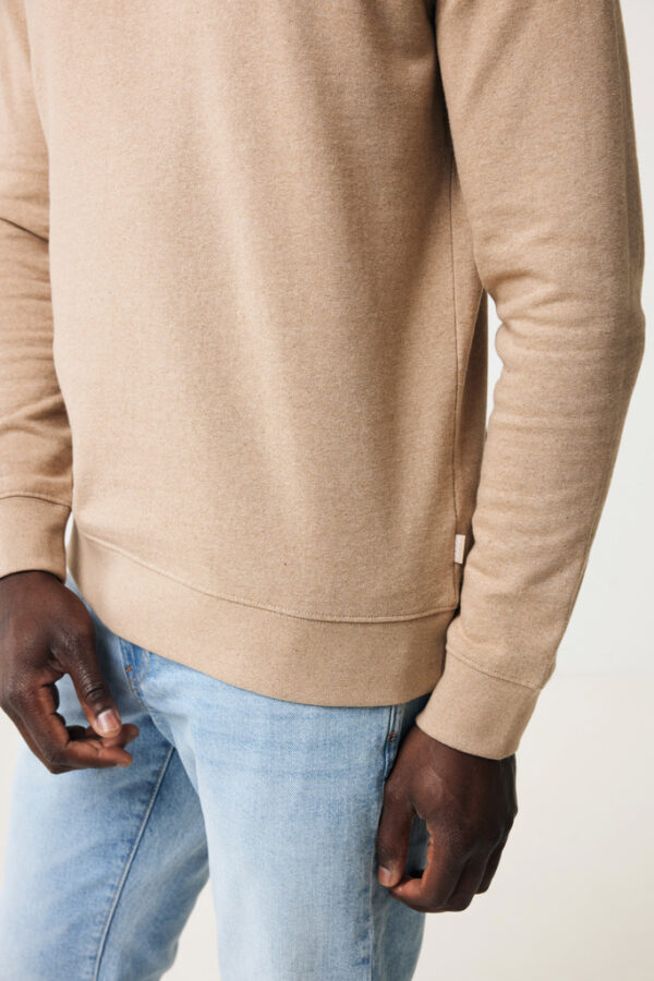 Iqoniq Denali recycled cotton crew neck undyed - Heather Brown