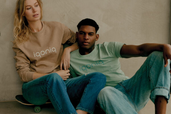 Iqoniq Denali recycled cotton crew neck undyed - Heather Brown