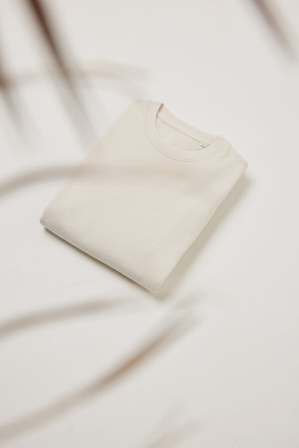 Iqoniq Denali recycled cotton crew neck undyed - Natural Raw