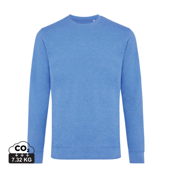 Iqoniq Denali recycled cotton crew neck undyed - Heather Blue