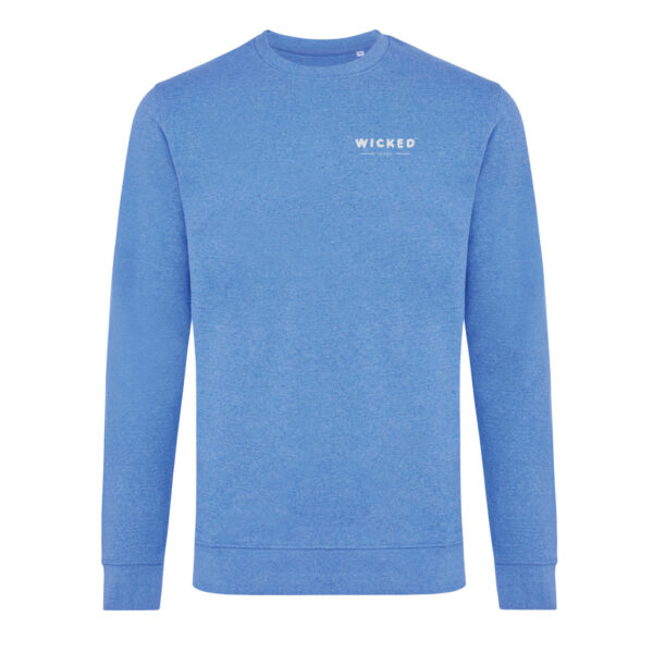 Iqoniq Denali recycled cotton crew neck undyed - Heather Blue