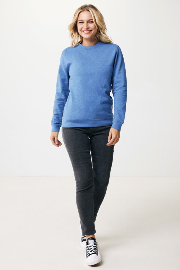 Iqoniq Denali recycled cotton crew neck undyed - Heather Blue