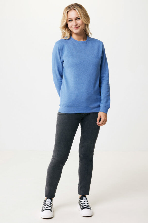 Iqoniq Denali recycled cotton crew neck undyed - Heather Blue