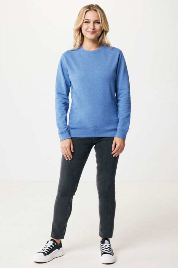 Iqoniq Denali recycled cotton crew neck undyed - Heather Blue