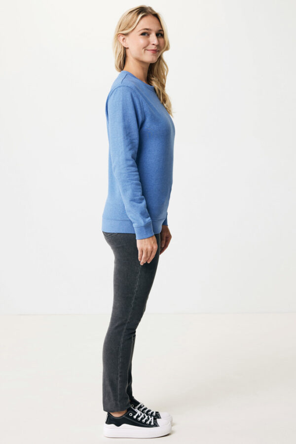 Iqoniq Denali recycled cotton crew neck undyed - Heather Blue