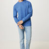 Iqoniq Denali recycled cotton crew neck undyed - Heather Blue