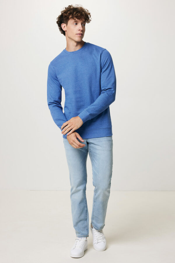 Iqoniq Denali recycled cotton crew neck undyed - Heather Blue