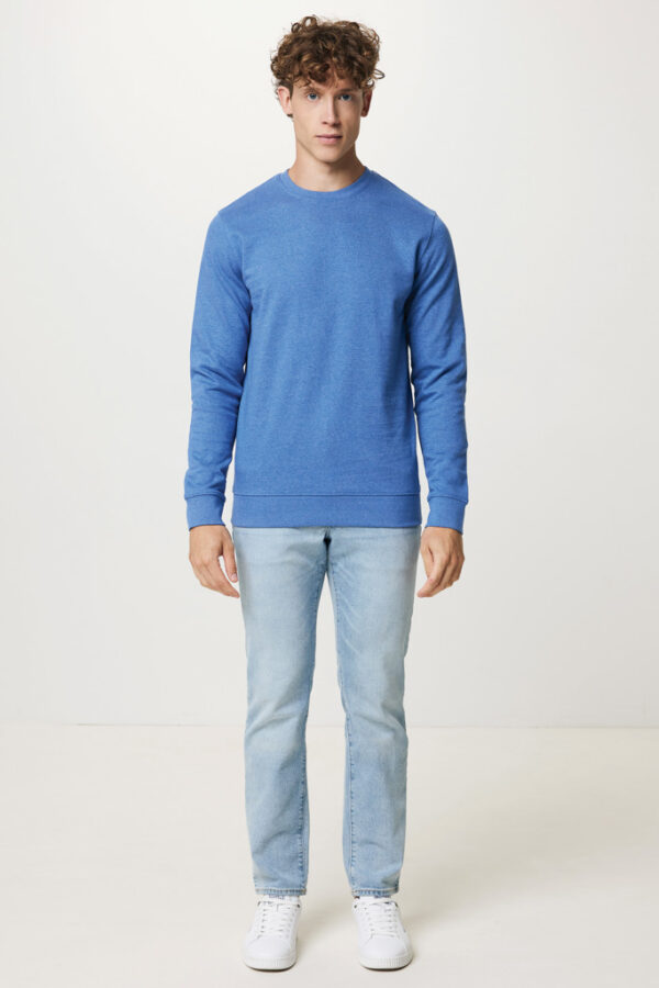 Iqoniq Denali recycled cotton crew neck undyed - Heather Blue