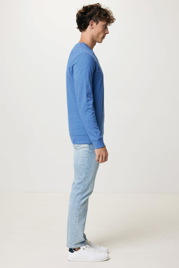 Iqoniq Denali recycled cotton crew neck undyed - Heather Blue