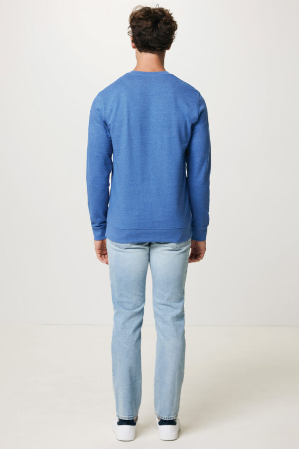 Iqoniq Denali recycled cotton crew neck undyed - Heather Blue