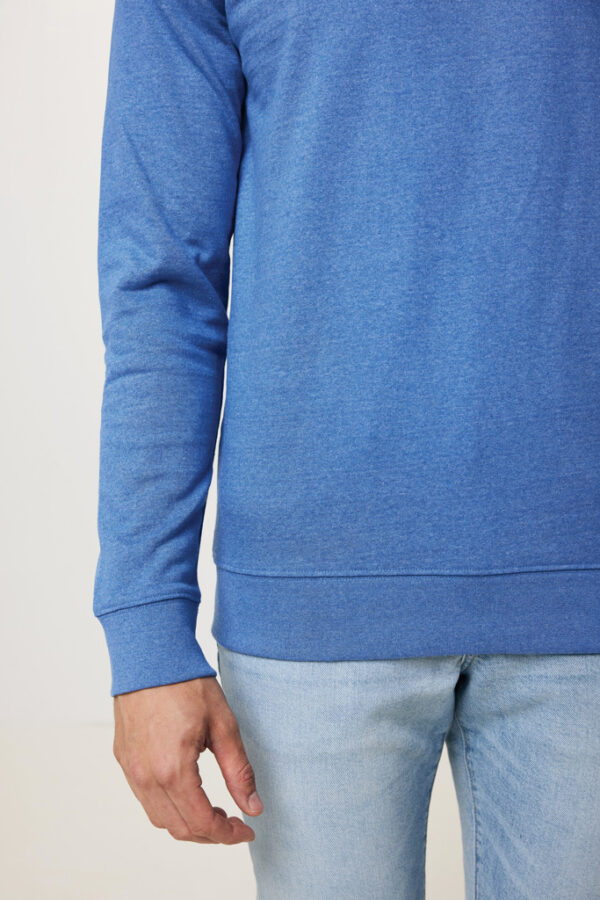 Iqoniq Denali recycled cotton crew neck undyed - Heather Blue